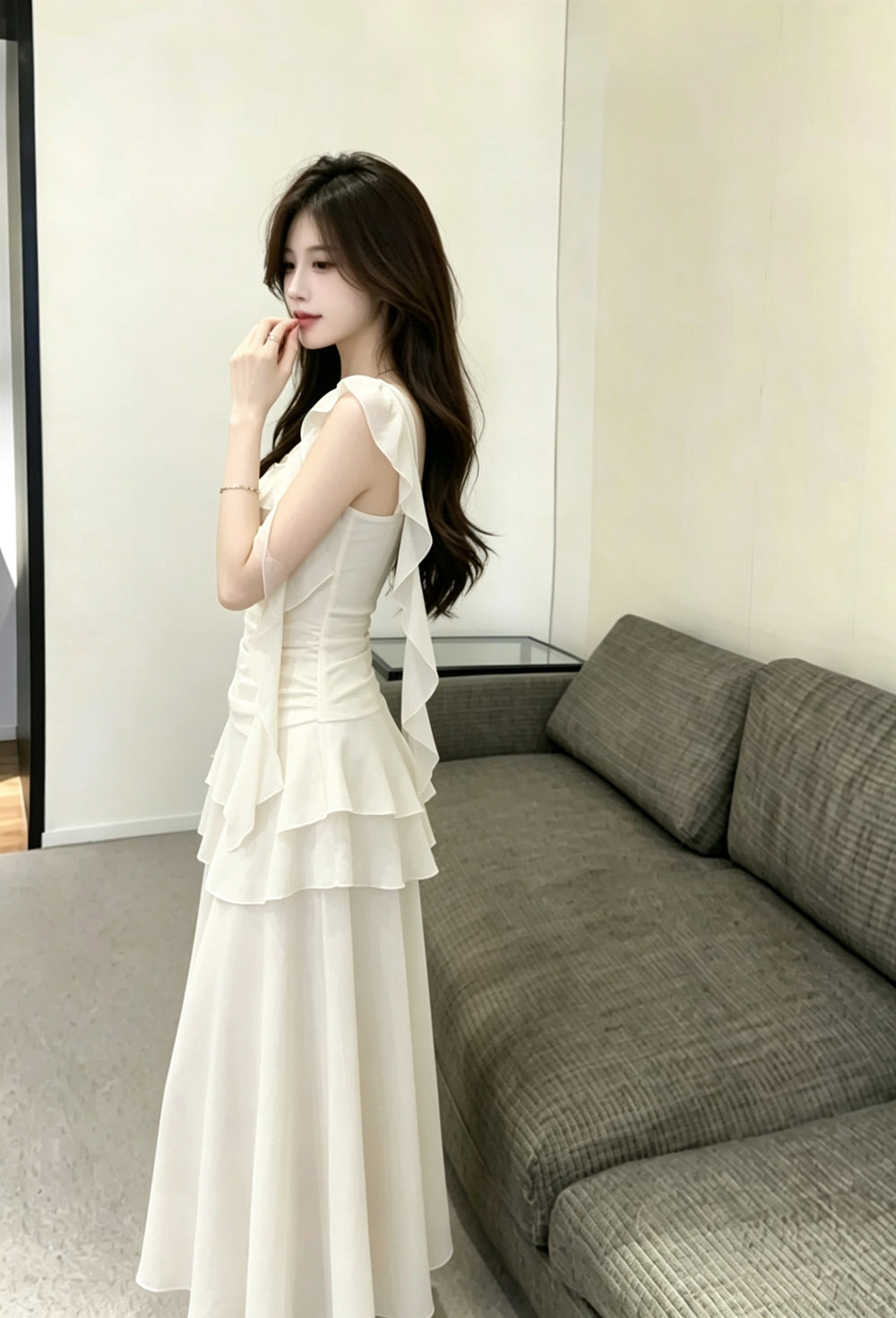 Juliet Cascade Chiffon Dress