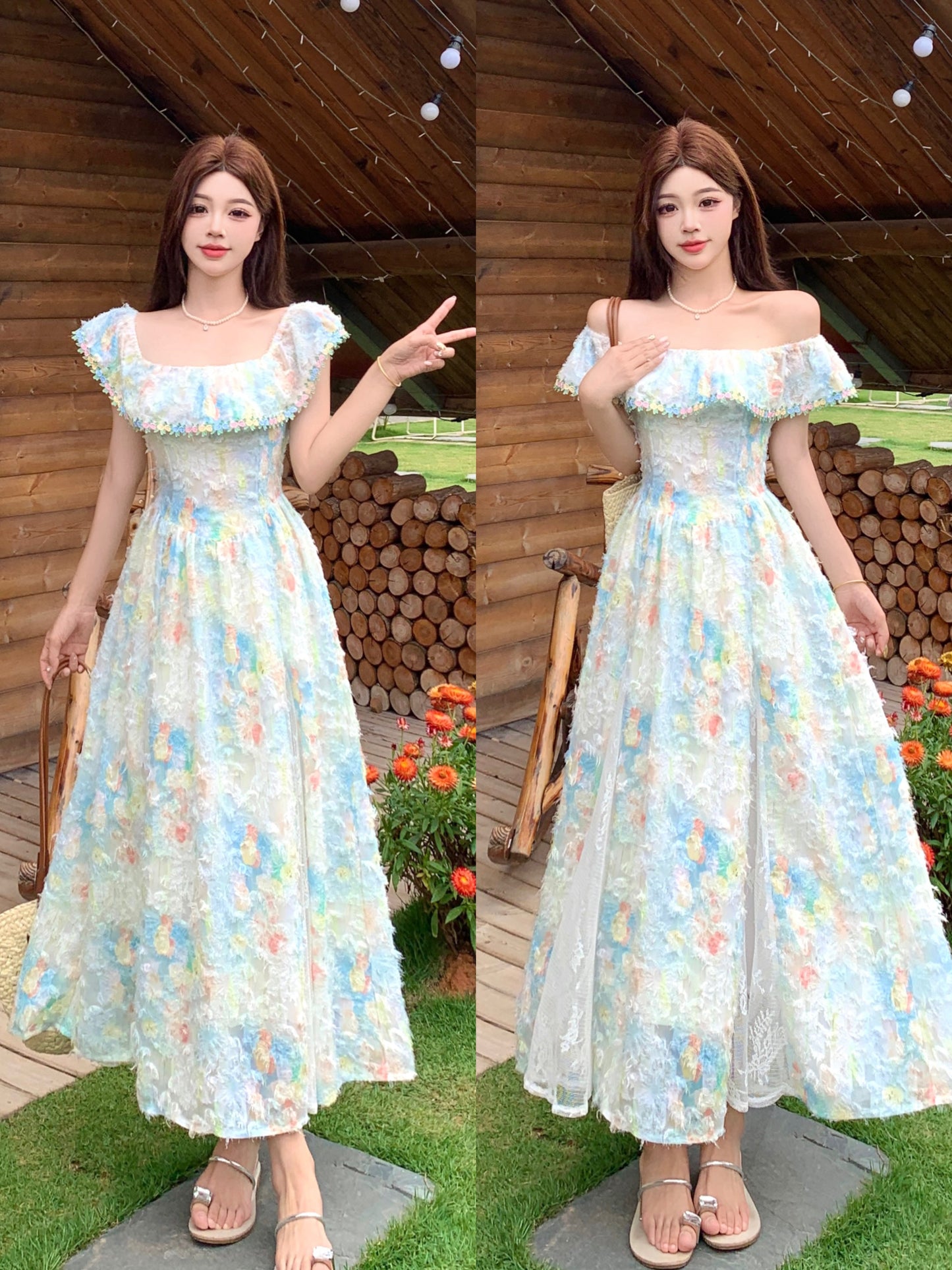 Off-Shoulder Pastle Sundress
