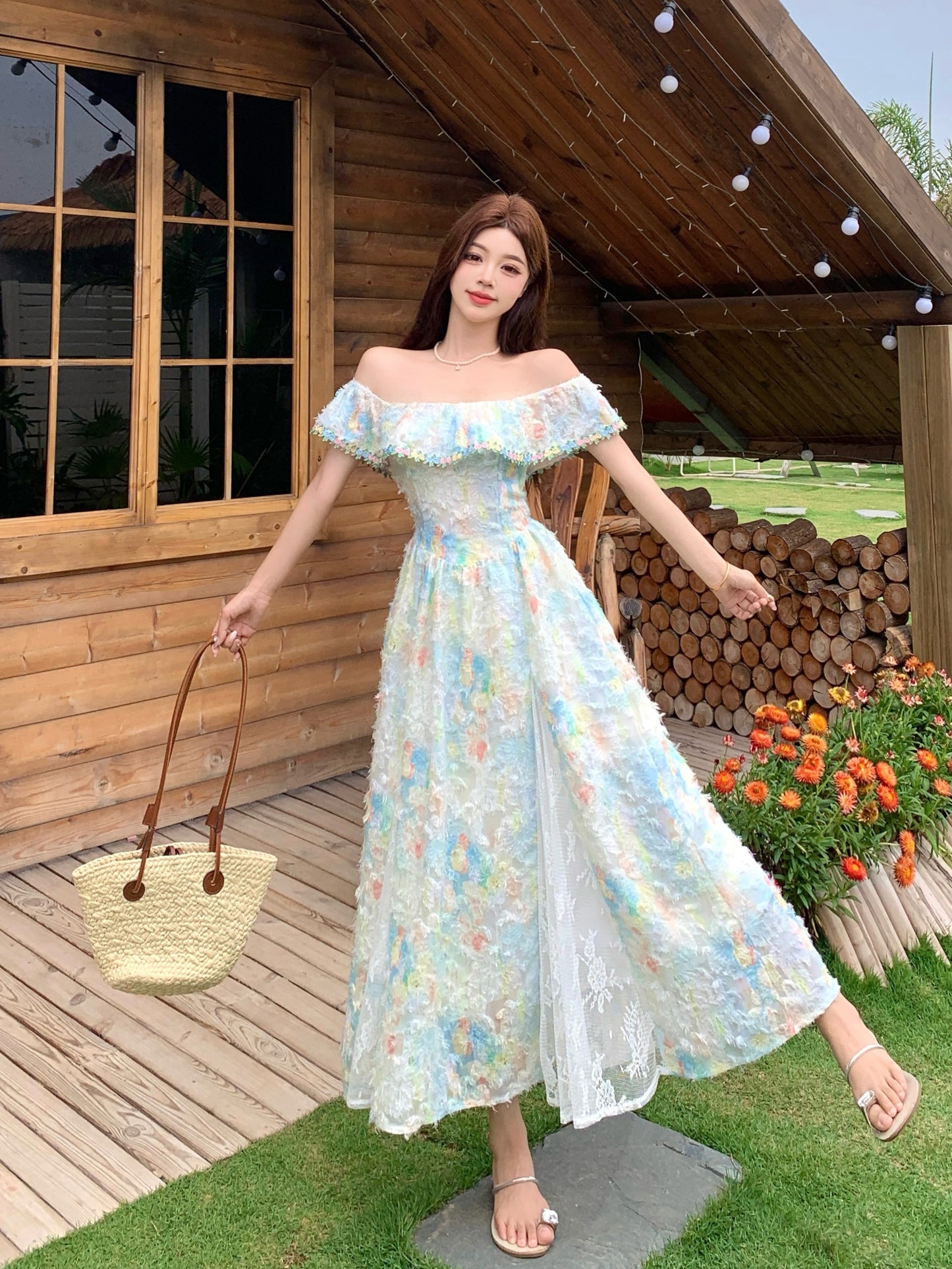 Off-Shoulder Pastle Sundress