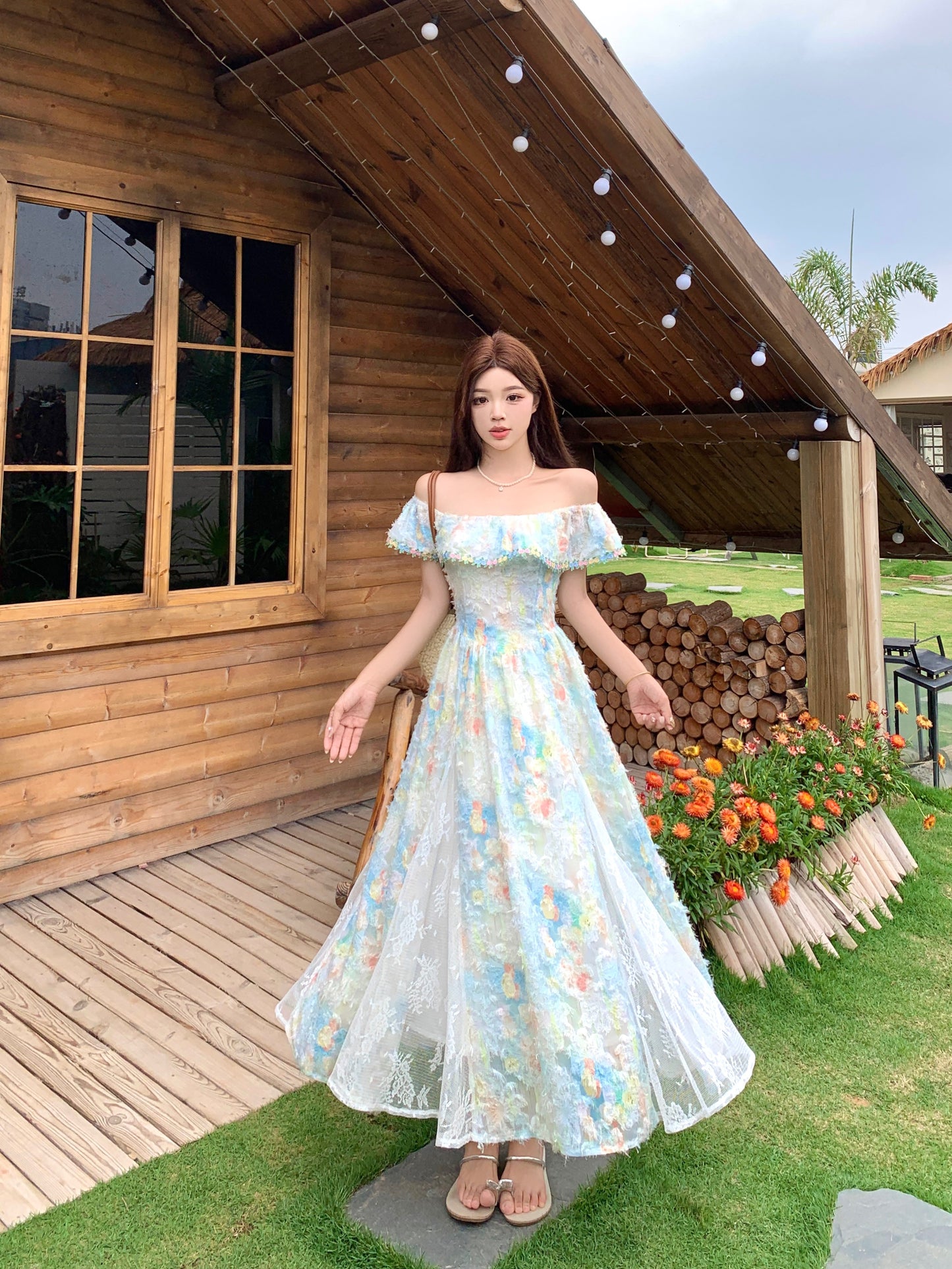 Off-Shoulder Pastle Sundress