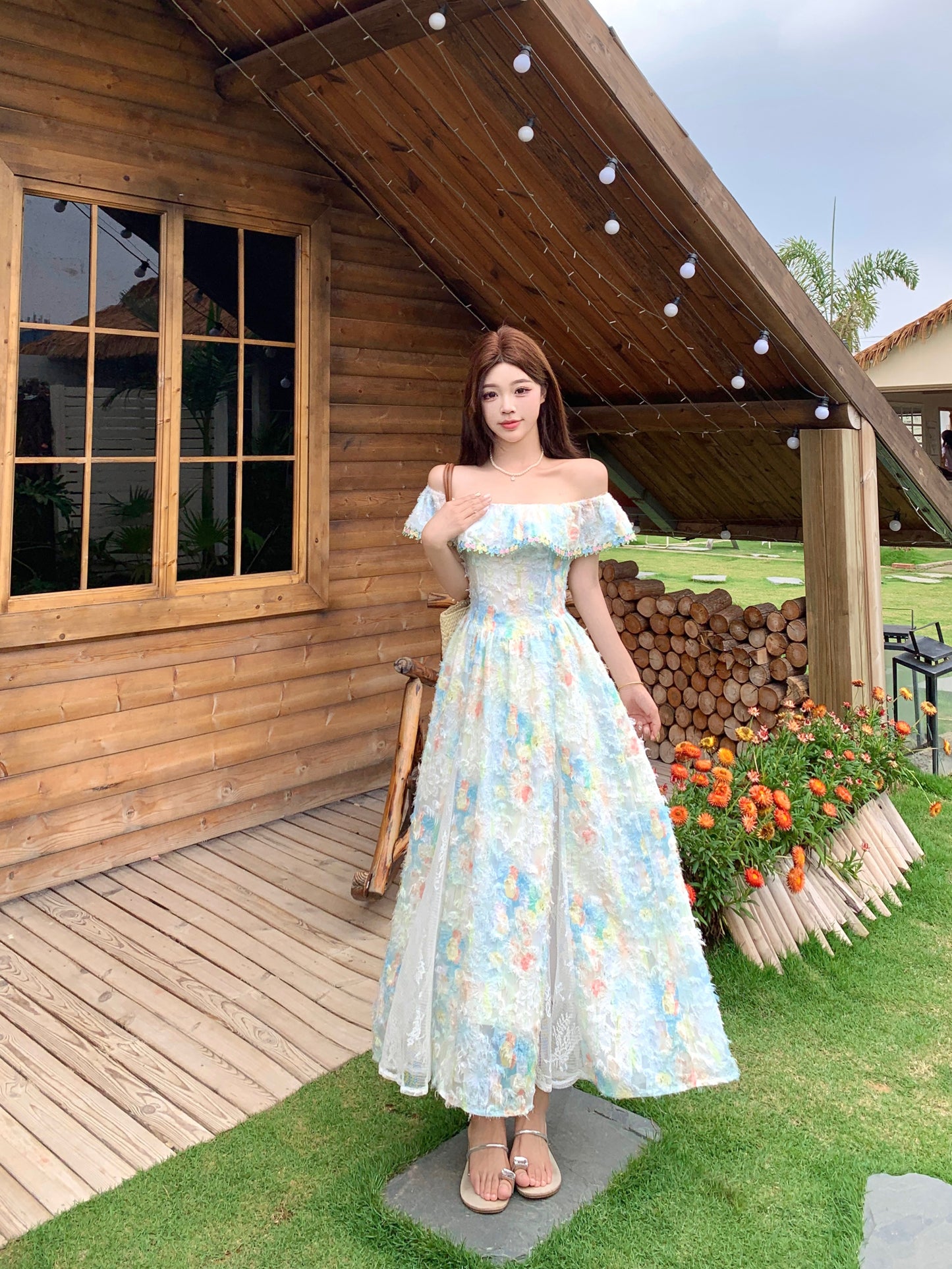 Off-Shoulder Pastle Sundress