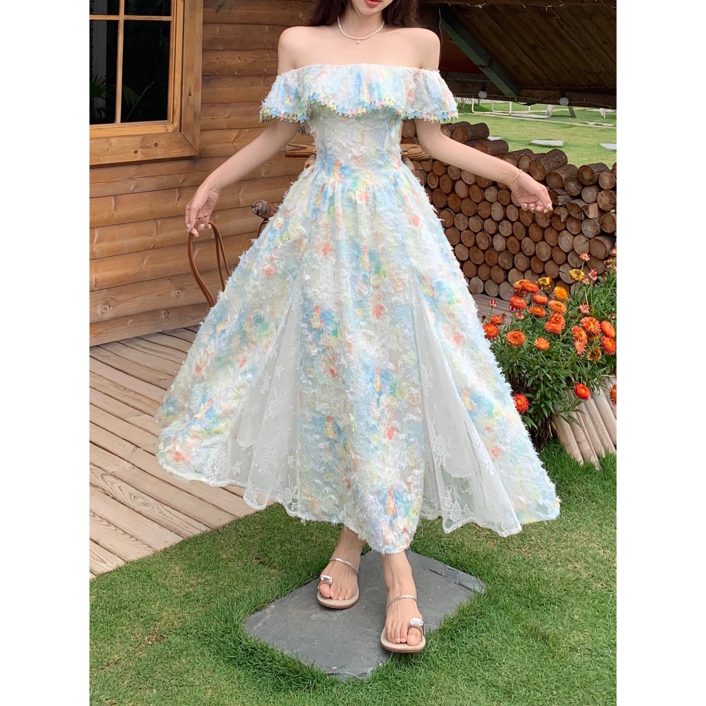 Off-Shoulder Pastle Sundress