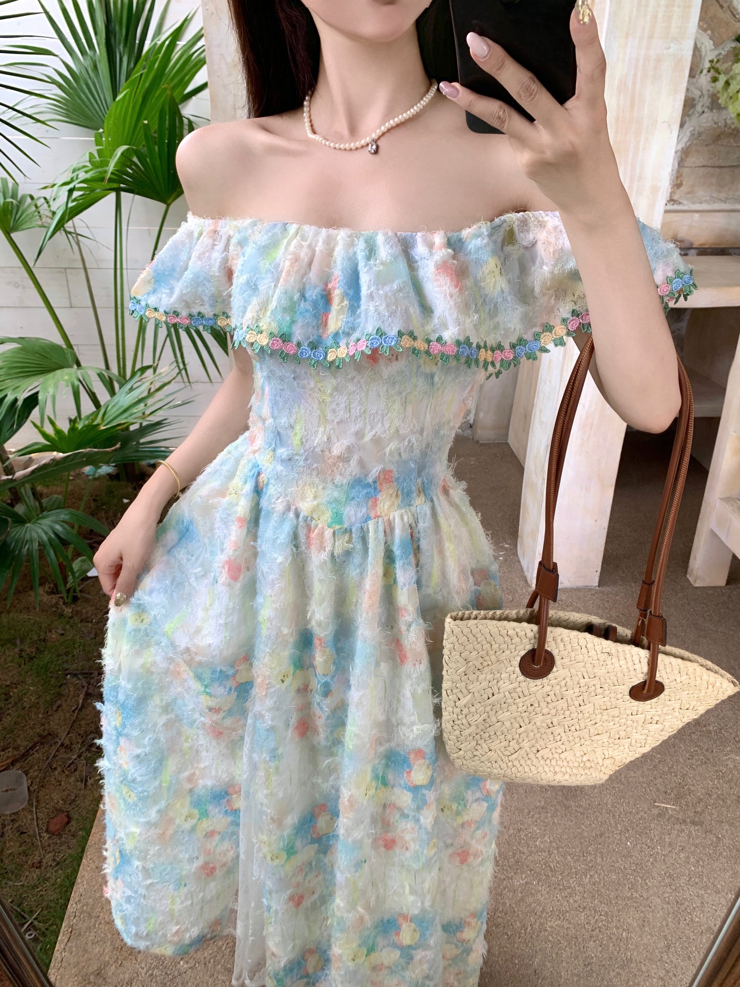 Off-Shoulder Pastle Sundress