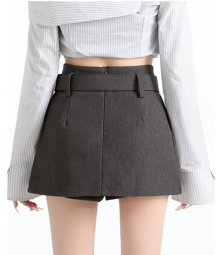 Neo-Classic Asymmetrical Belted Skort