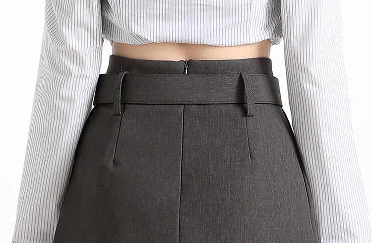 Neo-Classic Asymmetrical Belted Skort