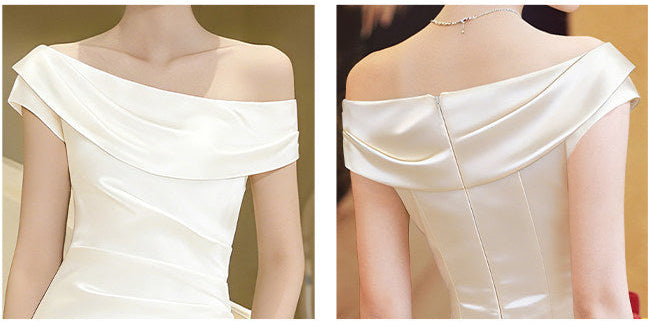 The Grace Silk-Satin Cowl Shoulder Maxi Dress