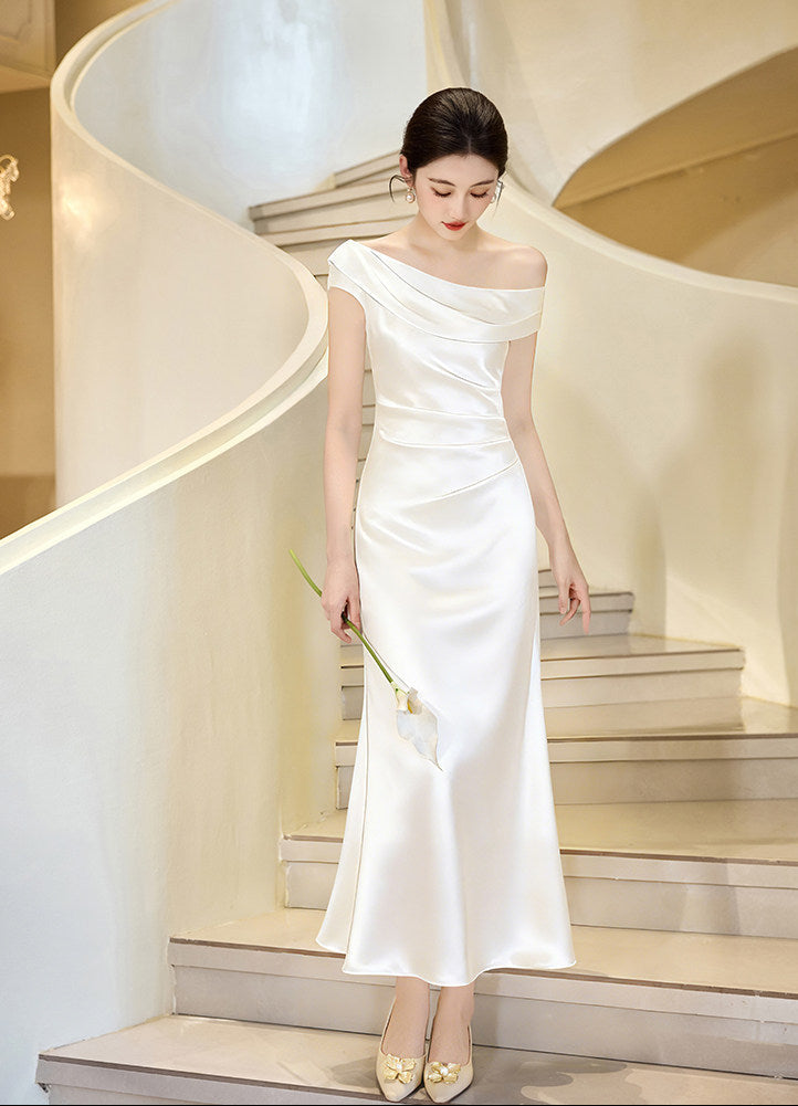 The Grace Silk-Satin Cowl Shoulder Maxi Dress
