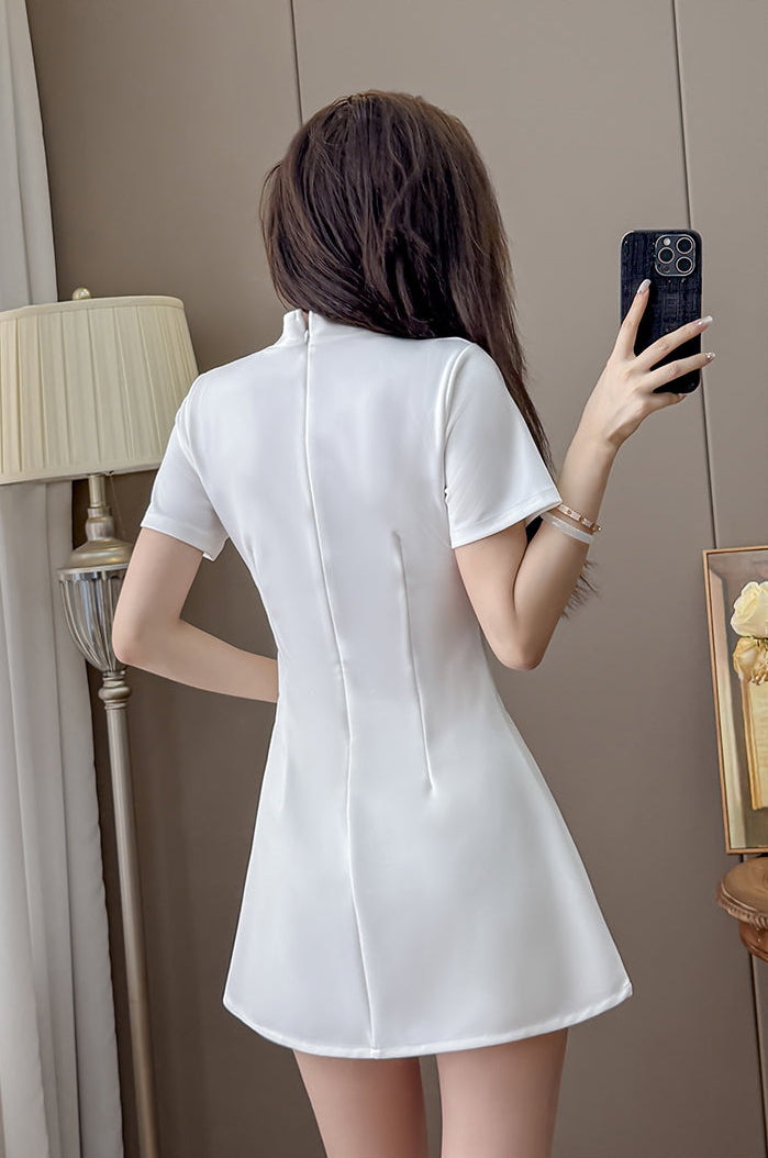 Bamboo Whisper Side-Slit Two-Piece Dress