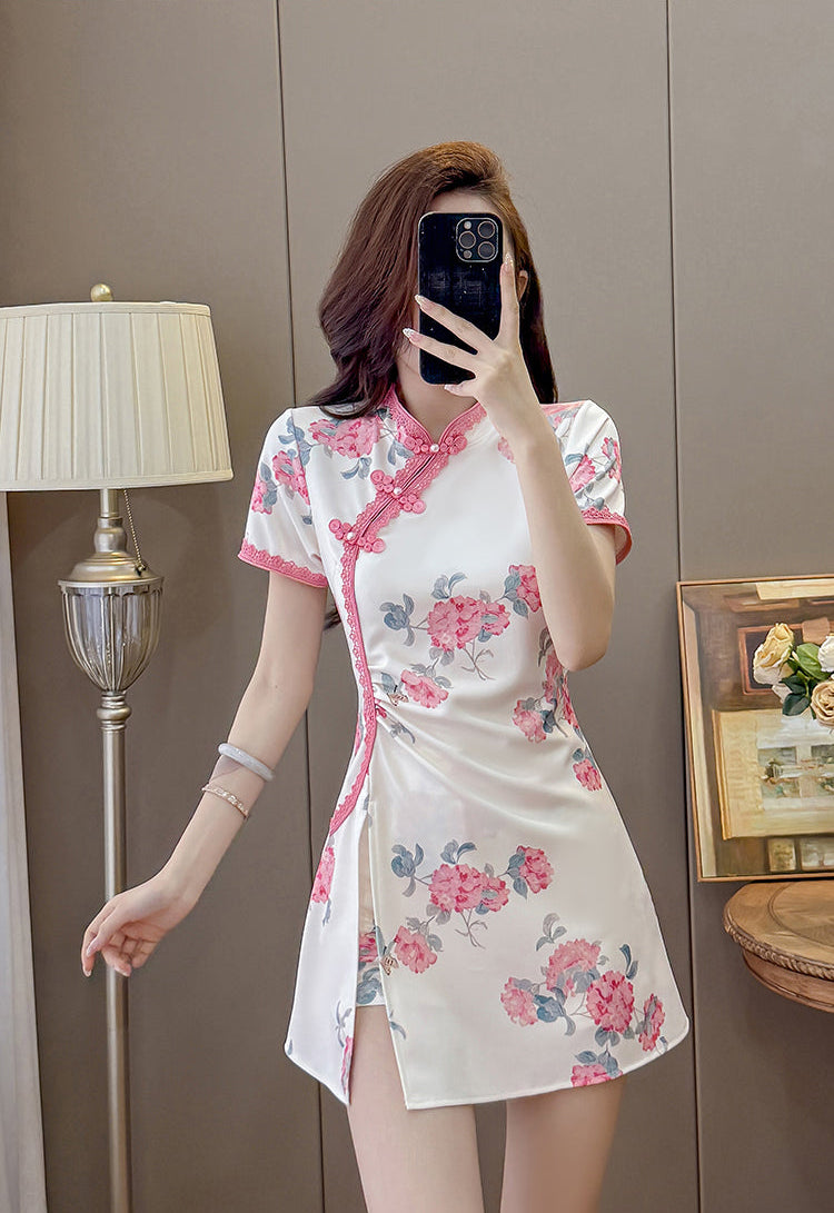 Mei-Li Blossom Modern Qipao Two-Piece Set