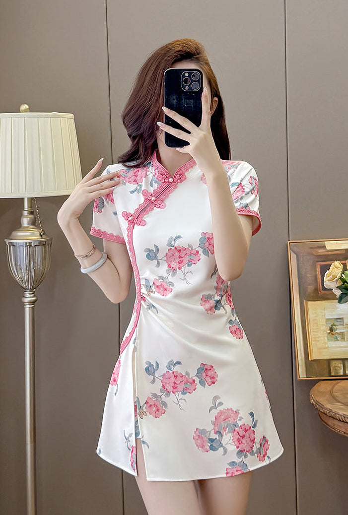 Mei-Li Blossom Modern Qipao Two-Piece Set