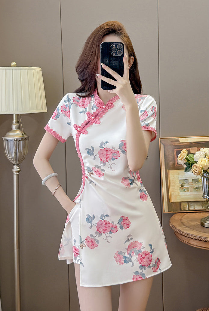 Mei-Li Blossom Modern Qipao Two-Piece Set
