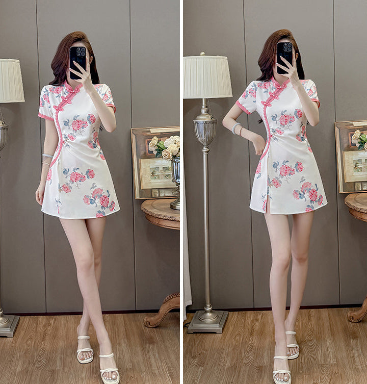 Mei-Li Blossom Modern Qipao Two-Piece Set
