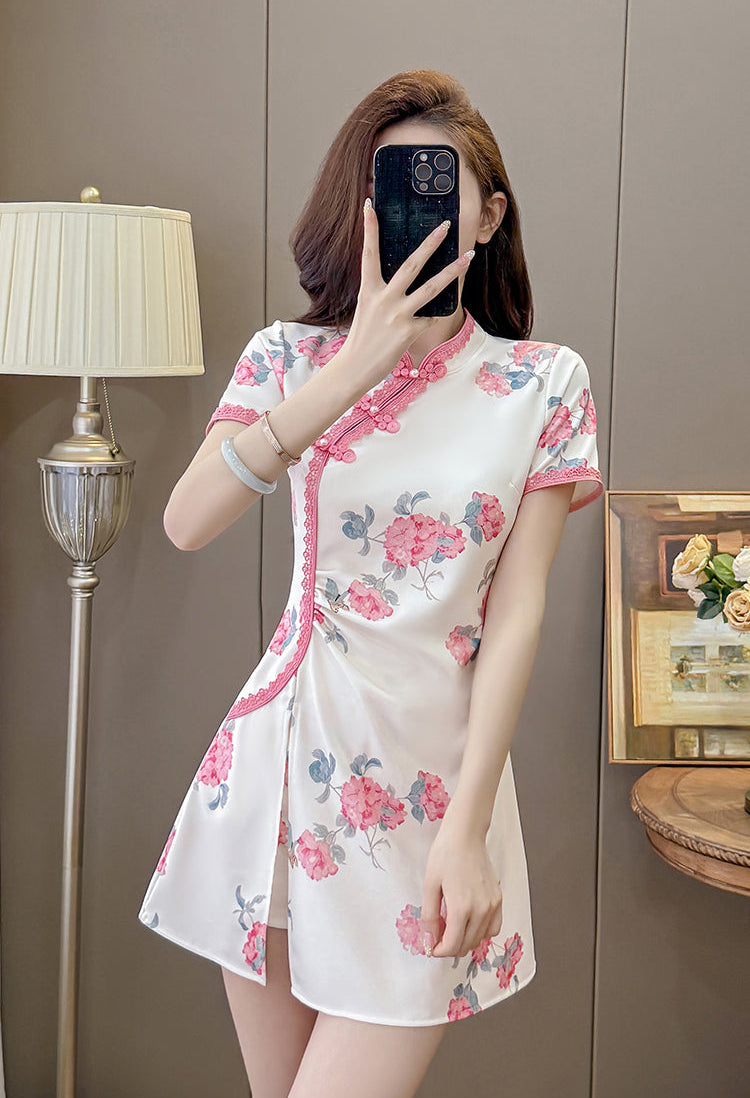 Mei-Li Blossom Modern Qipao Two-Piece Set