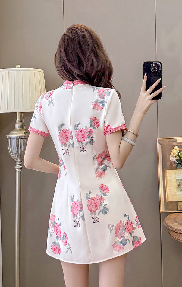 Mei-Li Blossom Modern Qipao Two-Piece Set
