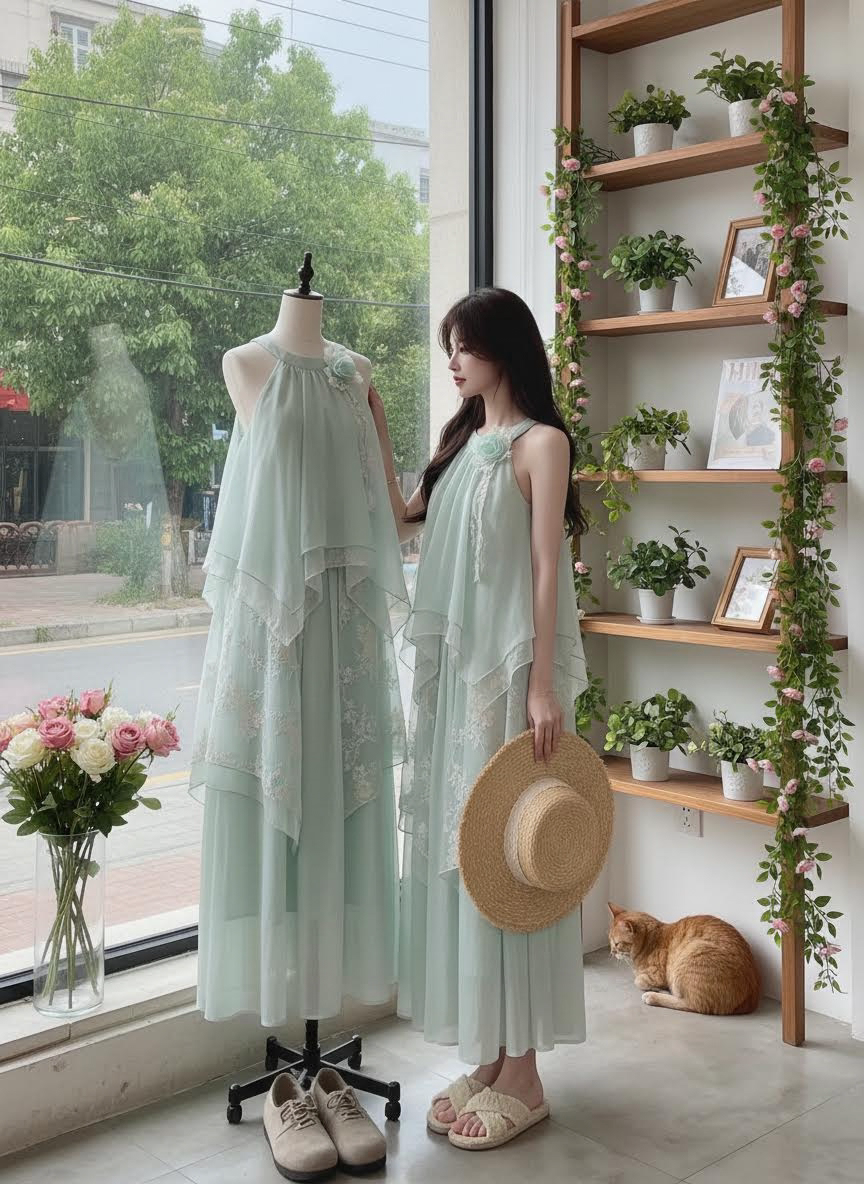 Morning Dew Halter Maxi Dress