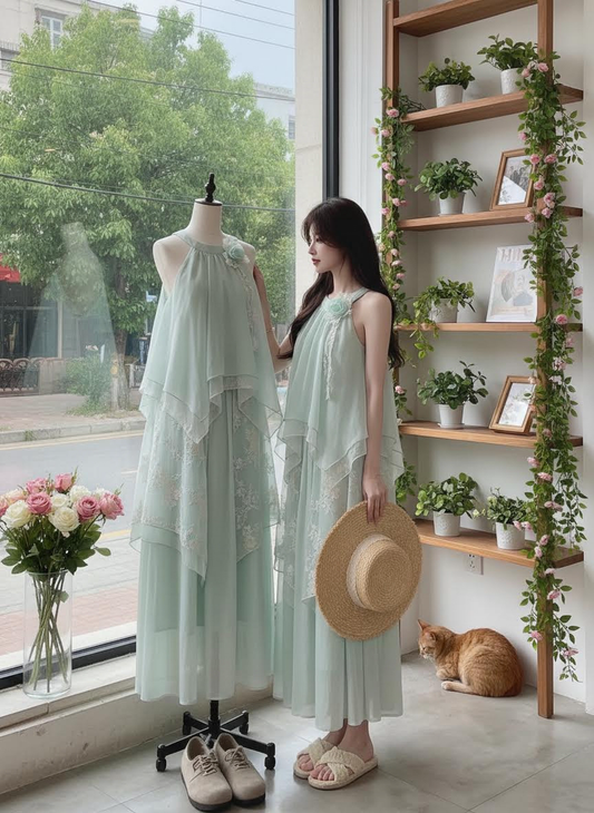 Morning Dew Halter Maxi Dress