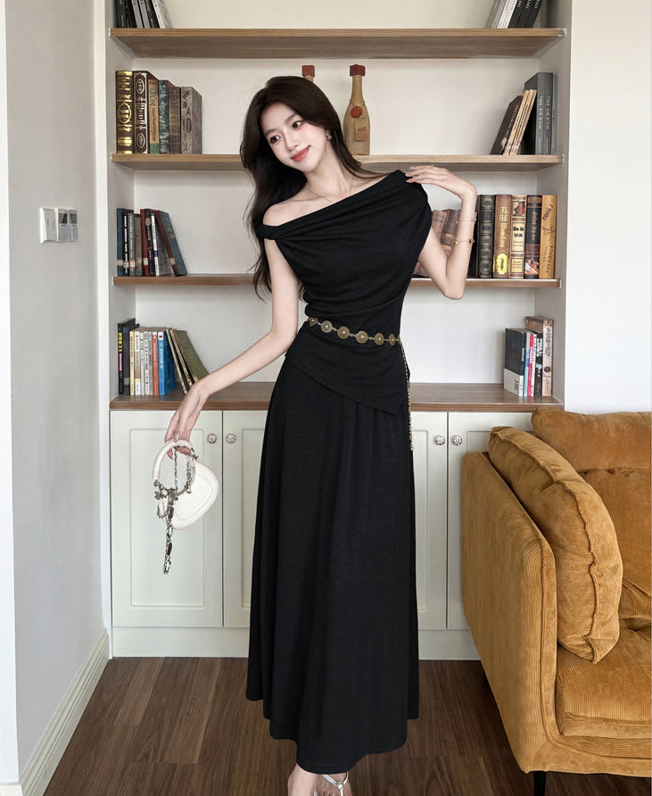 Elena Draped Off-Shoulder Midi Set