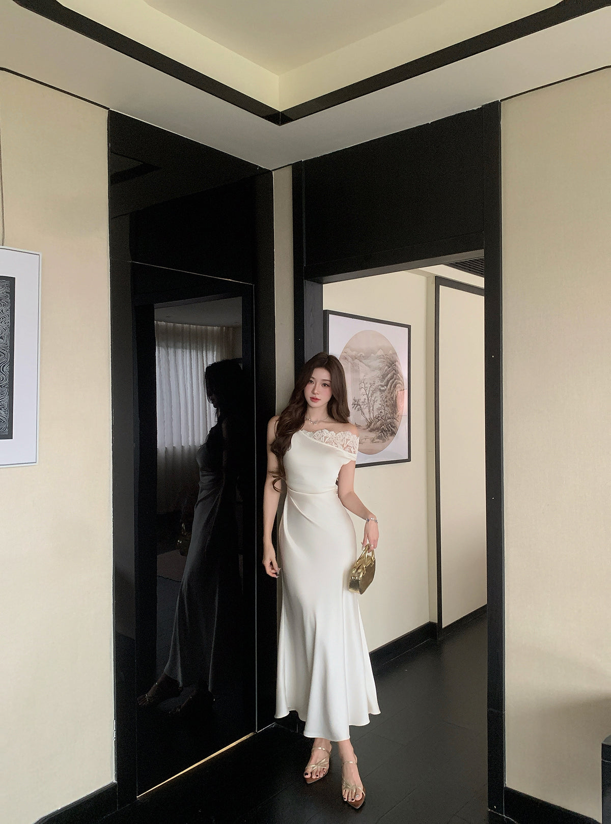 Aurelia One-Side Satin Gown