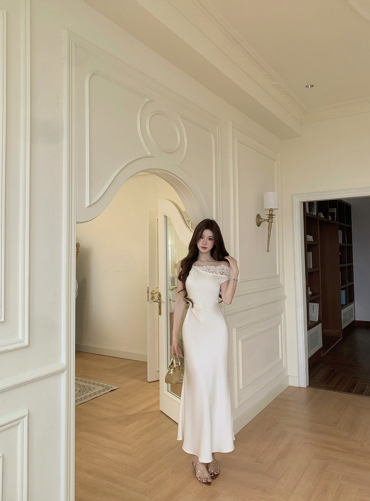 Aurelia One-Side Satin Gown