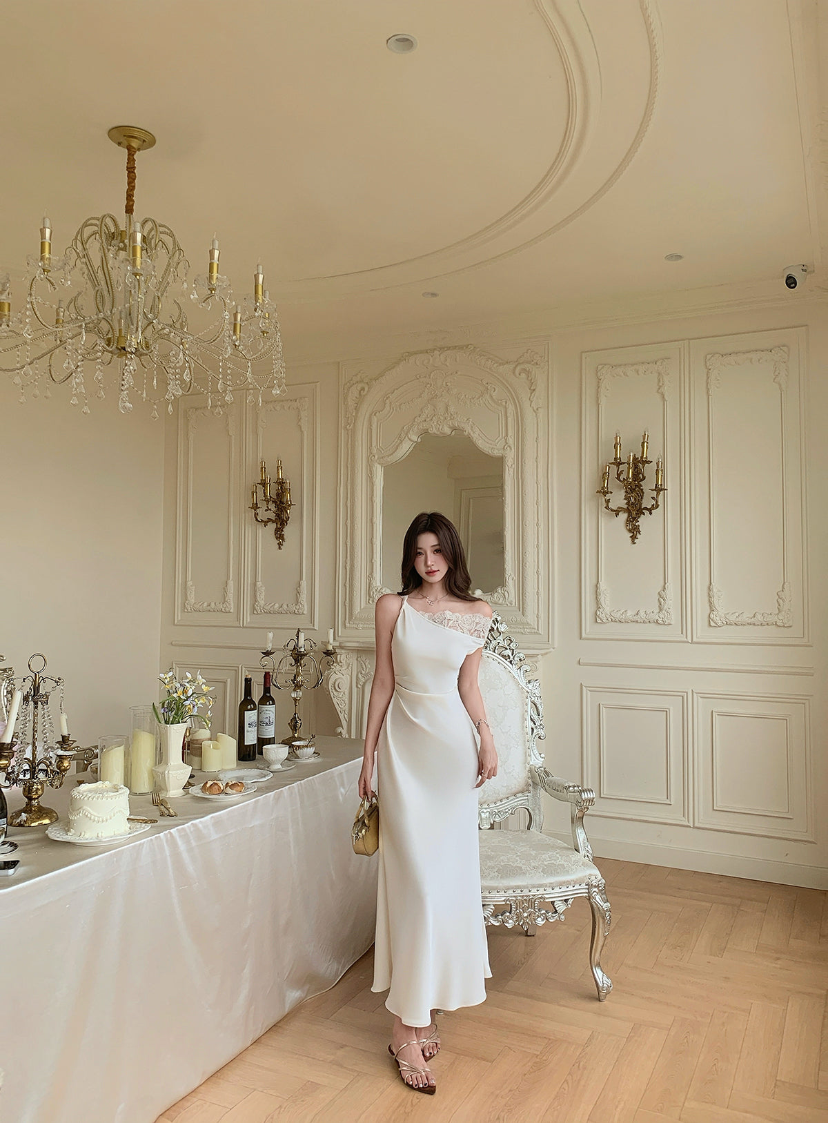 Aurelia One-Side Satin Gown