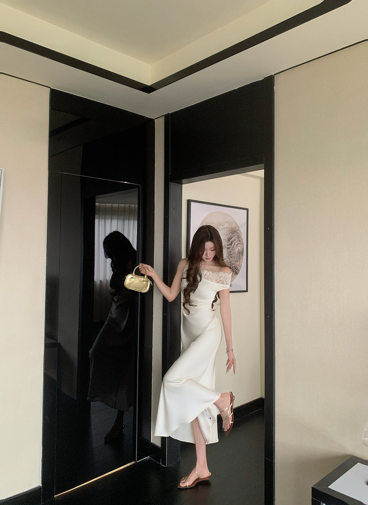 Aurelia One-Side Satin Gown