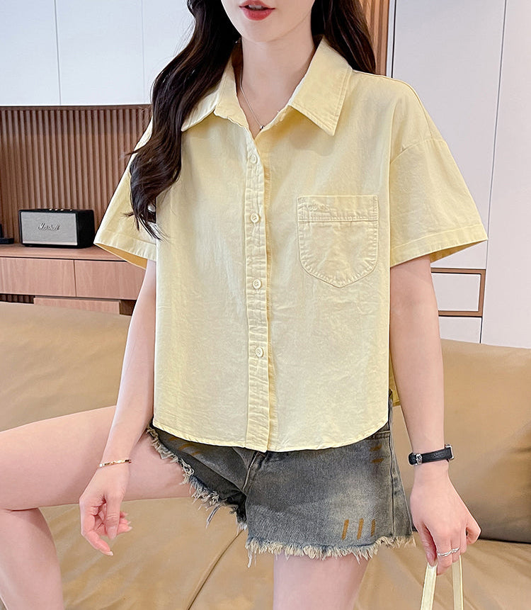 Casual Loose Short-Sleeved Shirt Jacket