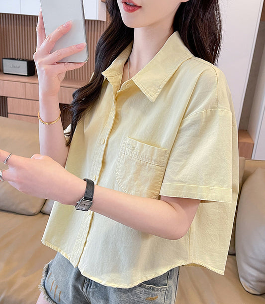 Casual Loose Short-Sleeved Shirt Jacket