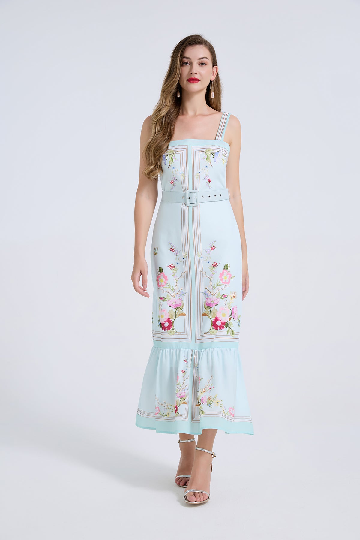 Floral Embroidered Midi Dress