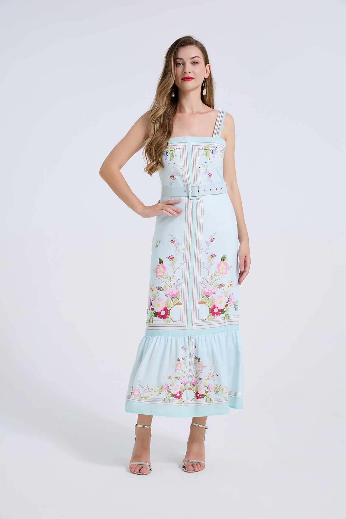 Floral Embroidered Midi Dress