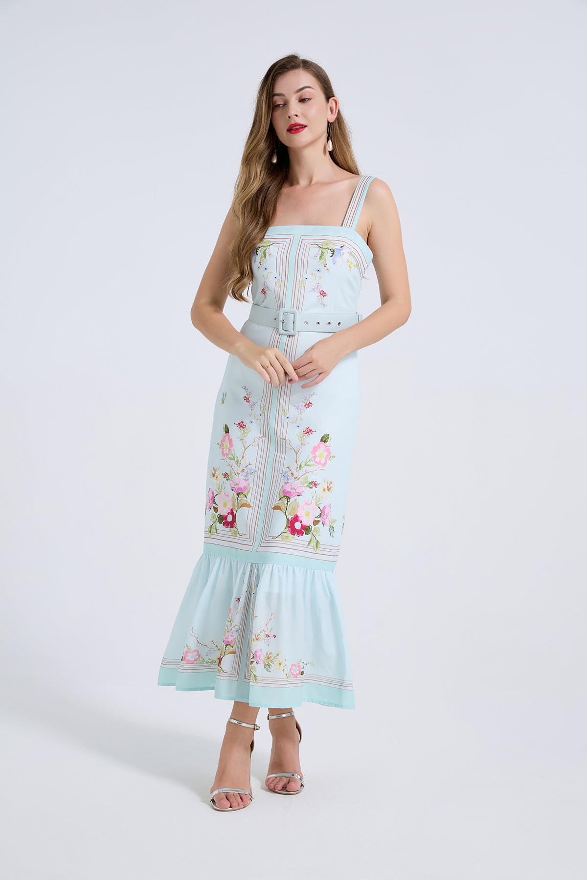 Floral Embroidered Midi Dress