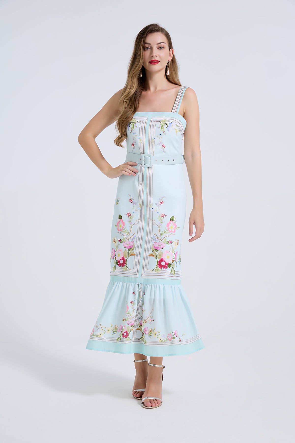 Floral Embroidered Midi Dress