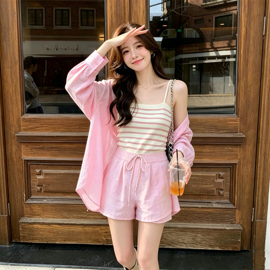 Pastel Pink Summer Breeze 3-Piece Co-Ord Set