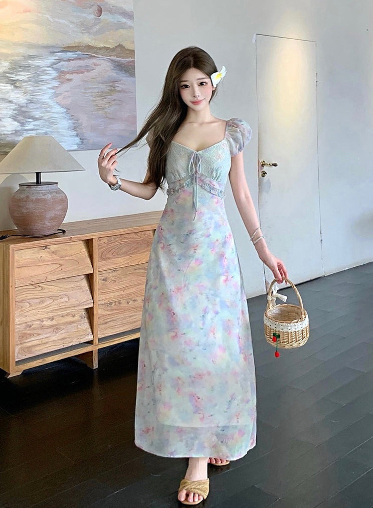 Twilight Garden Chiffon Tea Dress
