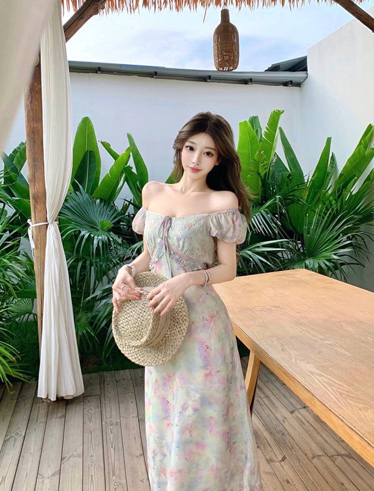 Twilight Garden Chiffon Tea Dress