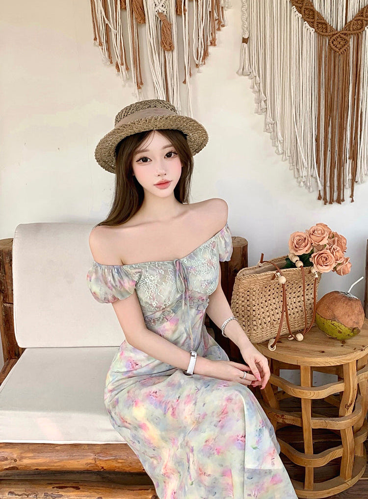 Twilight Garden Chiffon Tea Dress