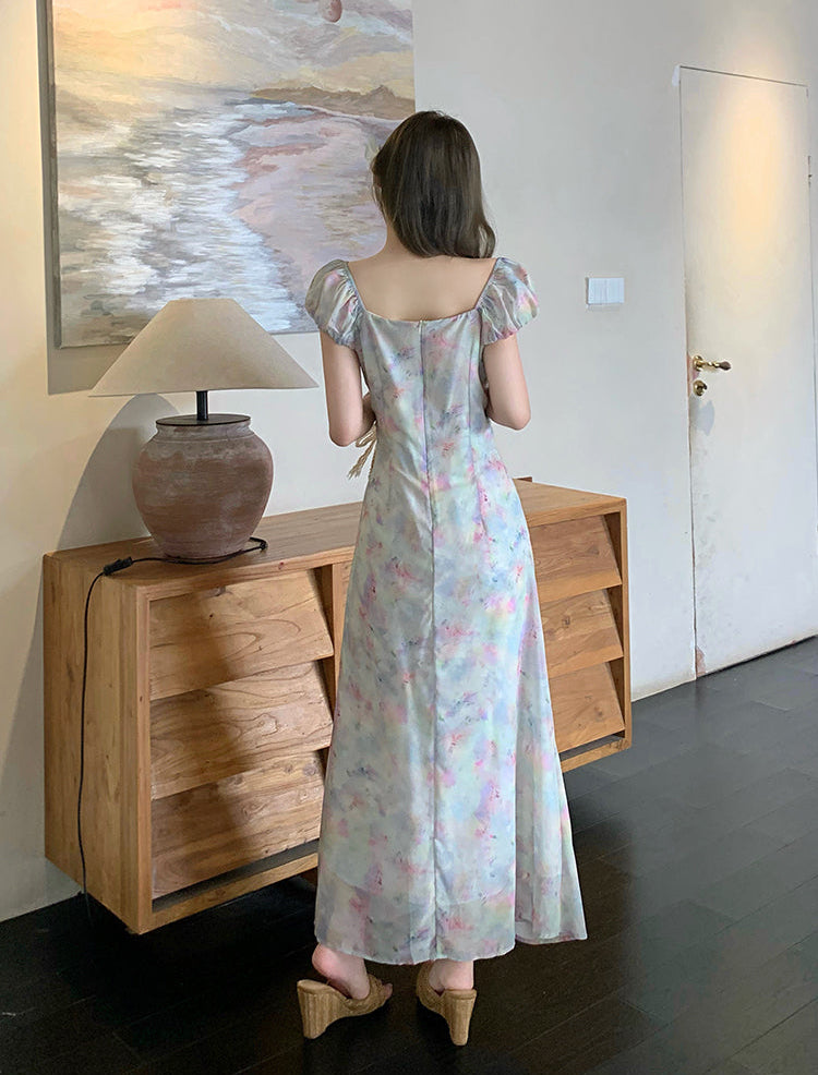 Twilight Garden Chiffon Tea Dress