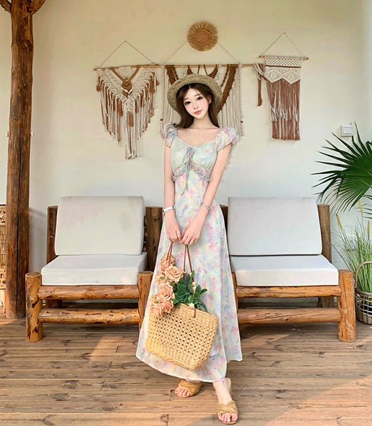 Twilight Garden Chiffon Tea Dress