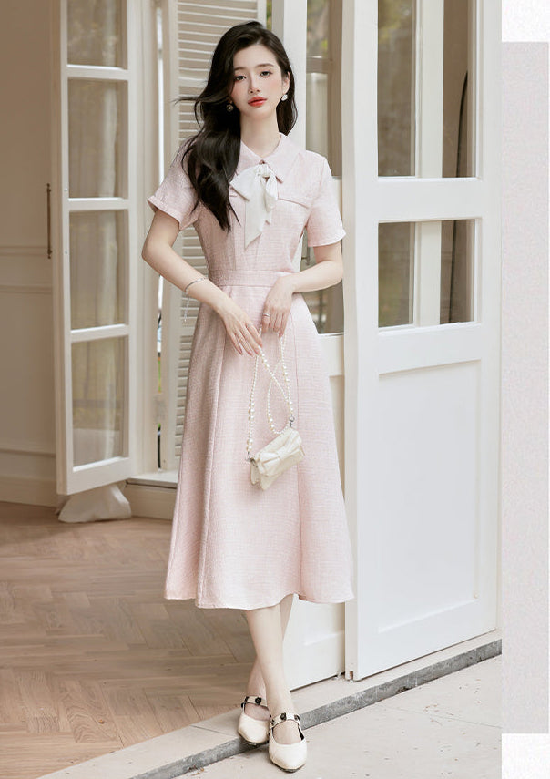 Vintage Grace Soft Pink Mermaid Hem Dress