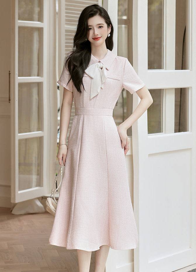 Vintage Grace Soft Pink Mermaid Hem Dress