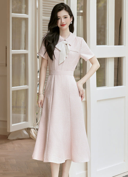 Vintage Grace Soft Pink Mermaid Hem Dress