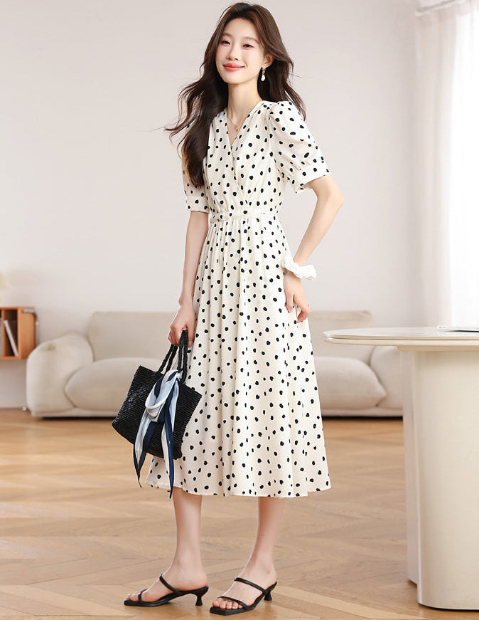 The Juliette Polka Dot Midi Dress