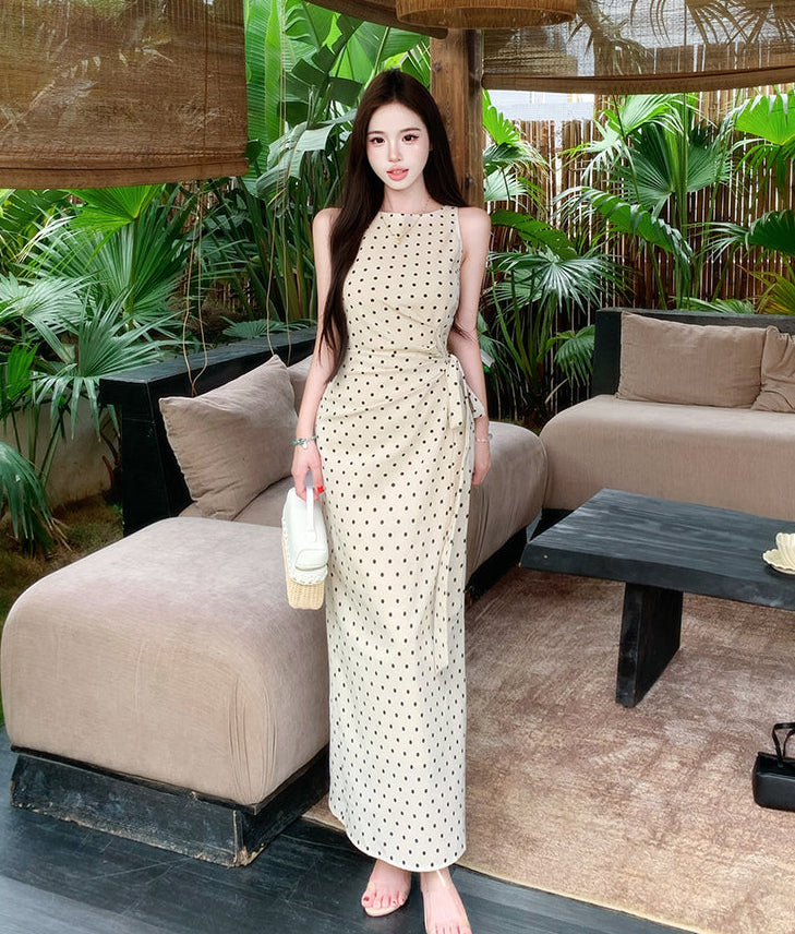 Classic Cream & Black Polka Dot Wrap Dress