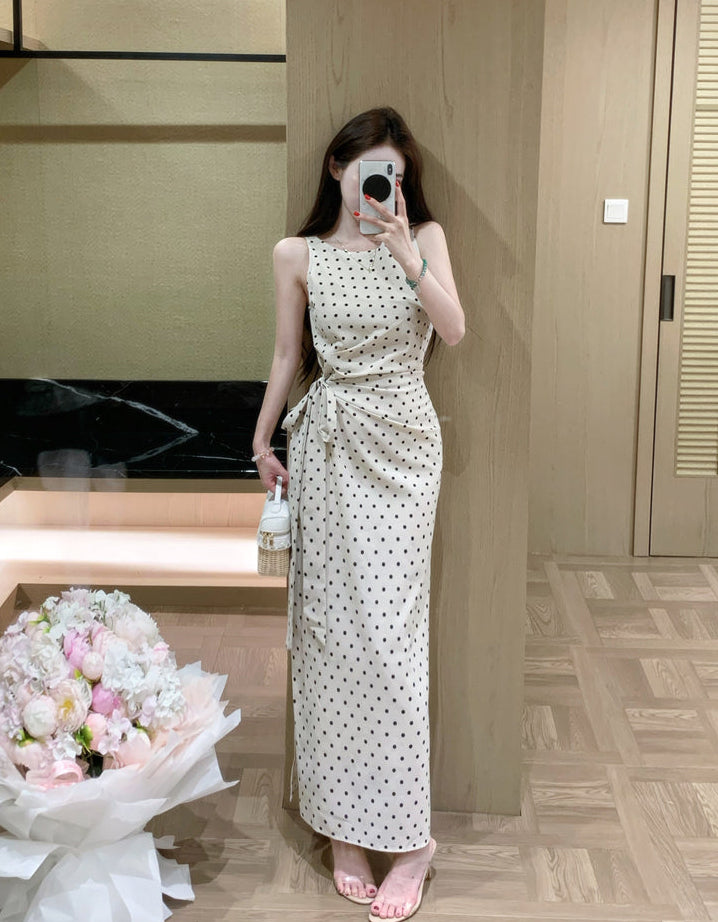 Classic Cream & Black Polka Dot Wrap Dress