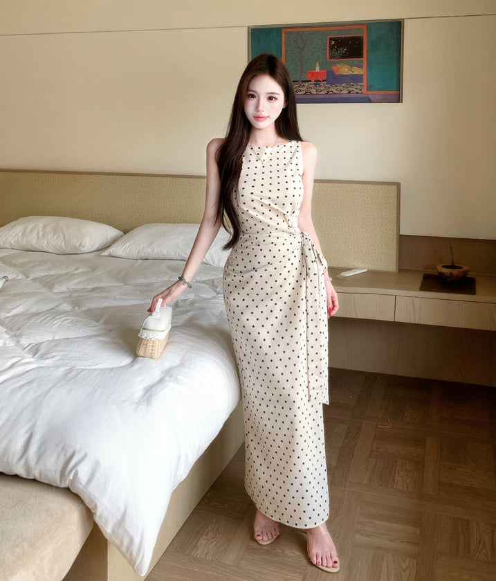 Classic Cream & Black Polka Dot Wrap Dress