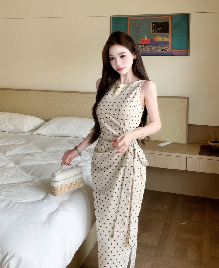 Classic Cream & Black Polka Dot Wrap Dress
