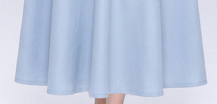 Powder Blue Belted Blazer Style Midi Dress