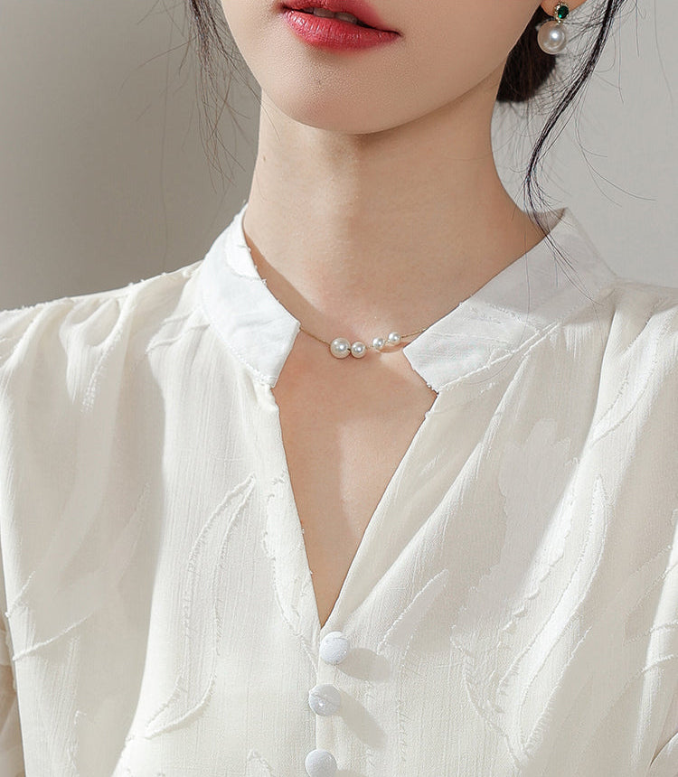 Ethereal Panel Puff-Sleeve Blouse