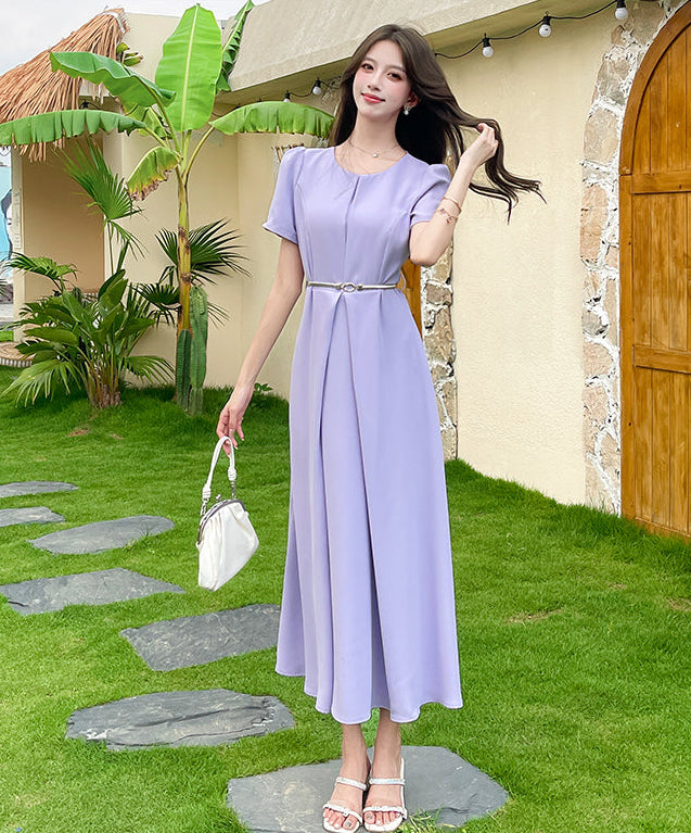 Amethyst A-Line Pleated Midi Dress