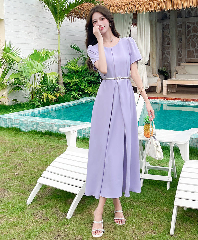 Amethyst A-Line Pleated Midi Dress