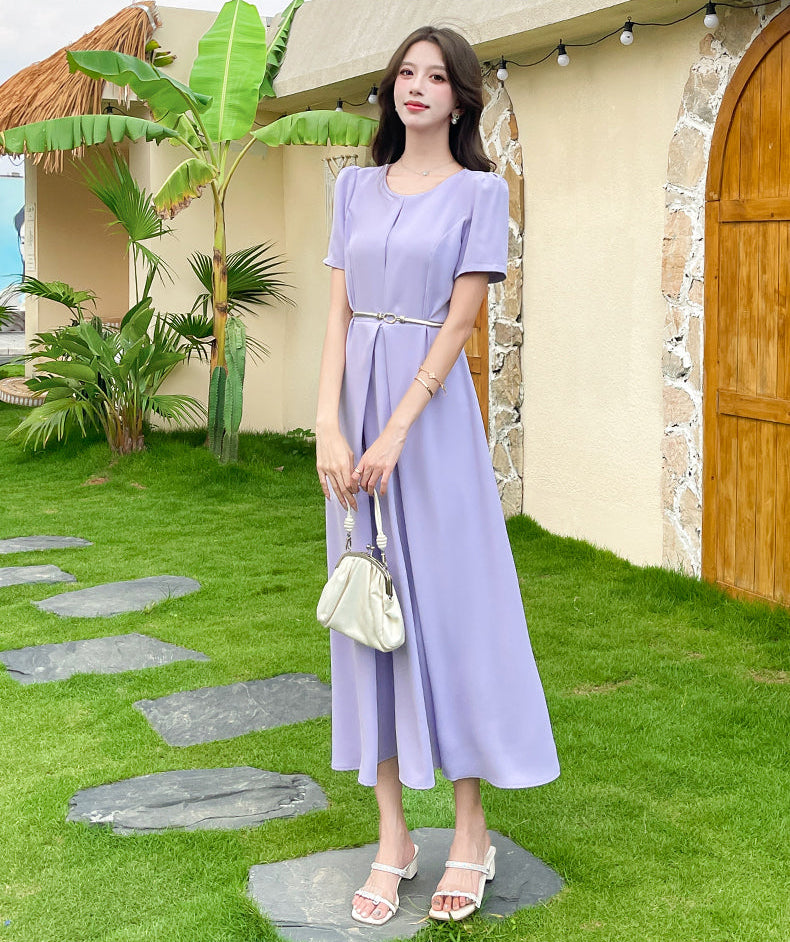 Amethyst A-Line Pleated Midi Dress